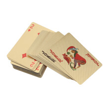 Goldfolie Gecoate Speelkaarten Voor Pokertafelspel (Goud)