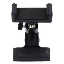 360 kogelkop telefoonhouder met clip voor telefoons van 5,5-7,5 cm, in gitaarkopstijl.