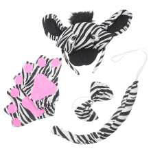 1 Set Kinder Zebra Kostüm Mit Stirnband, Fliege, ,