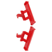 2 stuks rode schoenstaartversieringen van ABS-kunststof.