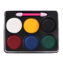 6 Color Halloween Kids Face Paint Set With Brush For Party Makeup