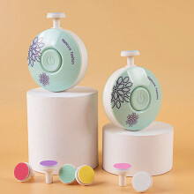 Juego de limas de uñas eléctricas para bebés y niños - 6 cabezales, verde/rojo