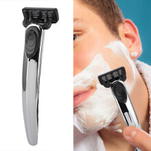 Tondeuse à barbe de sécurité avec tête de coupe métallique remplaçable, outil de toilettage manuel à