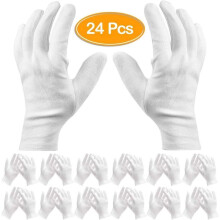 Für trockene Hände & Ekzem, Jewelry Check 24er Pack Weiße Baumwollhandschuhe Arbeits Handschuhe