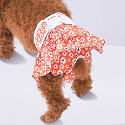Orange Daisy S Polyester Tvättbara Hund Binärbyxor För Hemmet 2