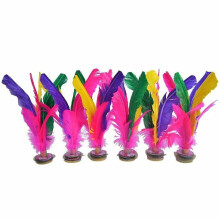 6 Stück Federn Kick Shuttlecock Chinesischer Jianzi Fußballsport Outdoor Spielzeug Bunt