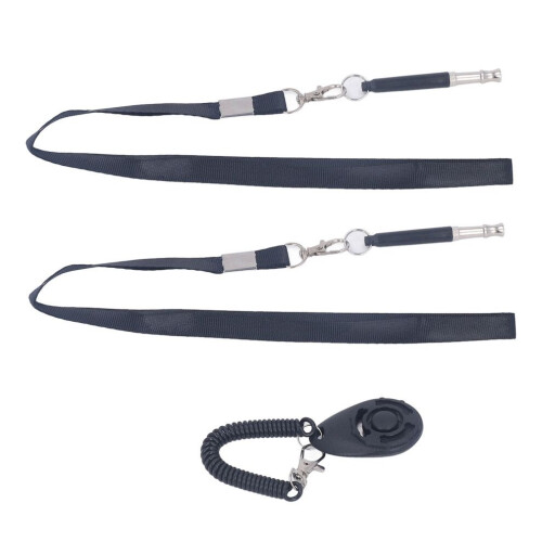 3in Black Dog Whistles 2-Pack for Training Adjustable Pitch Silent Use