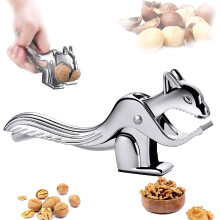 Stahl-Nußknacker, Walnußknacker, Zink-Druckguß, kraftsparend, designed, Eichhörnchen-Design, Gusseisen, Edelstahl.