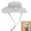 Kids Gray Sun Hat with Adjustable Windproof Strap M (50-54cm) Printed Beach Cap 1