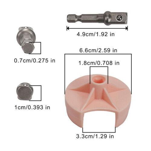 Quick Knit Adapter for Crochet Machine, Pink, Hex Bit 4.9cm 1