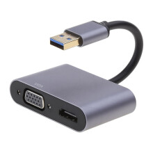 USB-zu-HDMI-Adapter, USB 3.0-zu-HDMI-VGA-1080P-Videografikkabelkonverter