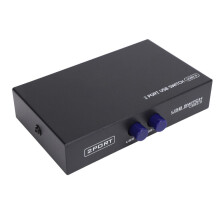 Conmutador USB 2.0 de 2 puertos para impresora, escáner, cámara y teclado, color negro