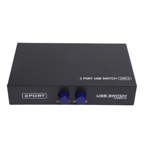 2 Port USB Switch 2.0 for Printer Scanner Camera Keyboard Black 1