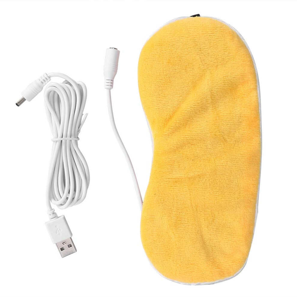 Heated Eye Mask USB Silk Steaming Eye Mask Reusable For Sleep Dry Eyes Blepharitis Dark Circles Puffy Eyes Yellow