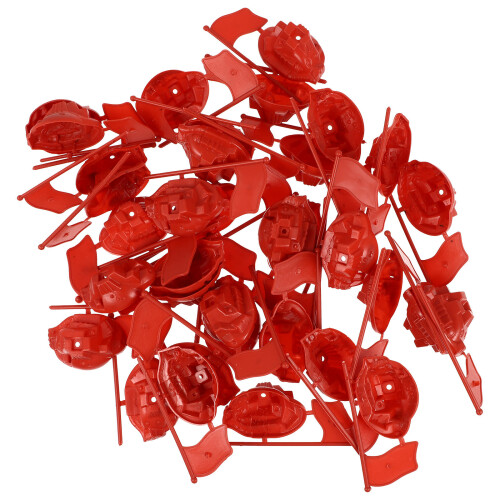 50 Sets Red Flag Model Toy Miniature Scene Decor DIY Plastic