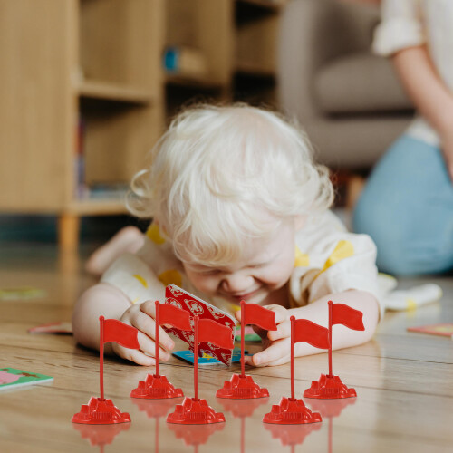 50 Sets Red Flag Model Toy Miniature Scene Decor DIY Plastic 1