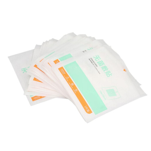 20 Sheets Split Drain Adhesive Bandage 10x10cm for Catheter Fixation 1