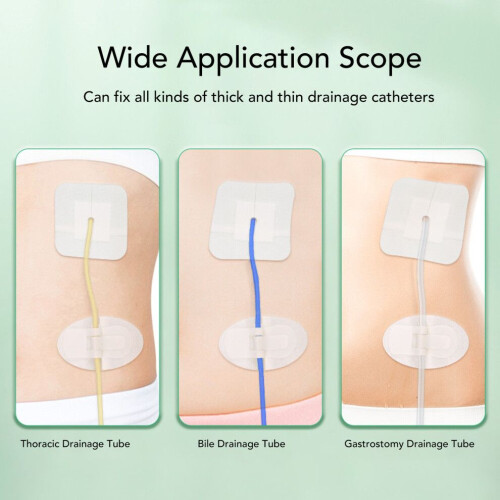 20 Sheets Split Drain Adhesive Bandage 10x10cm for Catheter Fixation 2