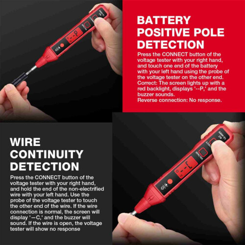 Versatile HT91A Non-Contact Voltage Tester for Safe Low Light Use 2