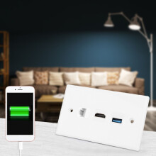 Versatile Wall Plate with CAT6 HDMI USB3.0 for Home and Office Use
