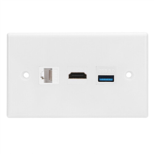Versatile Wall Plate with CAT6 HDMI USB3.0 for Home and Office Use 2