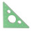 Regla de ángulo recto de aleación de aluminio de 3 pulgadas, triangular, cuadrada, verde, herramienta 3