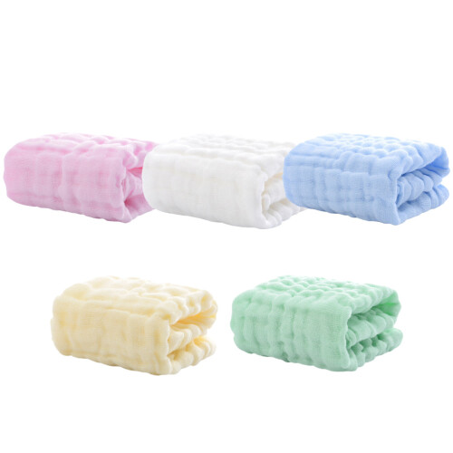 5Pièces Carrés Coton Tissu Bébé Multi-Usage Doux Et Absorbant