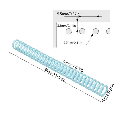 10pcs Light Green Plastic Comb Binding Spines 150 Pages, 30 Rings 1