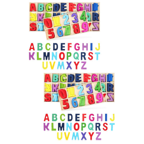 2 Sets Holzbuchstaben Frühförderung 1
