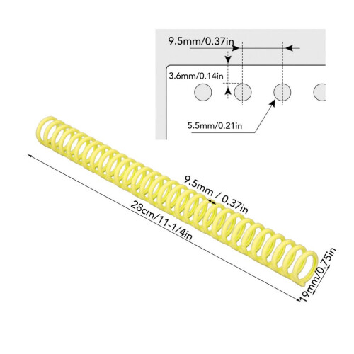 10Pcs Yellow Plastic Comb Binding Spines 150 Pages 19mm 1
