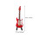 Mini E-Gitarre Geburtstagsparty Deko Rot 10 Cm Mit Box Und Stab 2