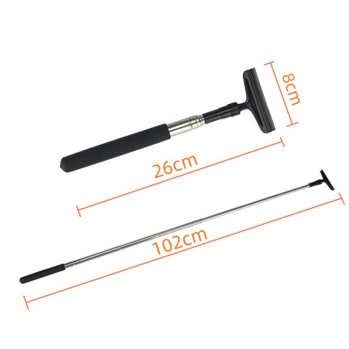 Retractable Car Side Mirror Wiper with Extendable Pole, Universal Vehicle Window Squeegee 1