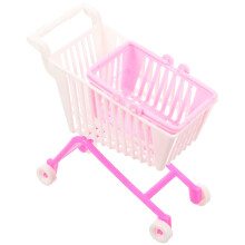1 Set Mini Einkaufswagen Modell Rollwagen Aufbewahrungskorb