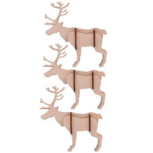 9 Kit Costruzione Legno Cervo 3D Puzzle Educativo Da Te
