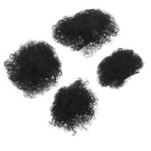 12 Afro Riccio Chignon Sintetica Bambini Clip Neri