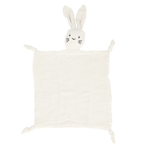 Couverture de sécurité bébé lapin en coton doux 28x44cm beige 1