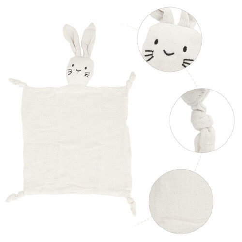Couverture de sécurité bébé lapin en coton doux 28x44cm beige 2
