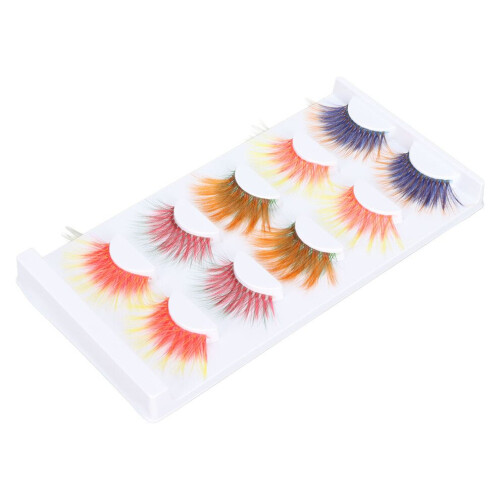 5 Pairs 6D Gradient Colorful False Eyelashes Long Curled Soft for Party Makeup 1