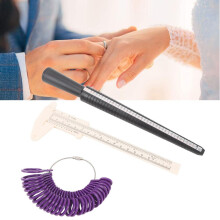6pcs Plastic Ring Sizer Gauge Set, Finger Measuring Tool, 25.8cm