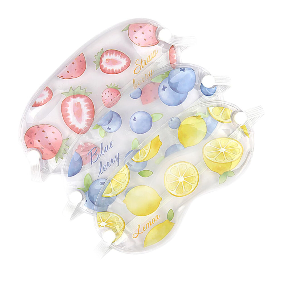 Cold Eye Mask Gel For Puffiness  Cold Therapy Eye Compress With Reusable Pads, 3Pack, Blueberry Strawberry Lemon
