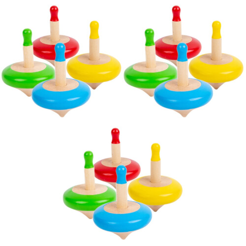 12 Holz Tischkreisel Spielzeug 2