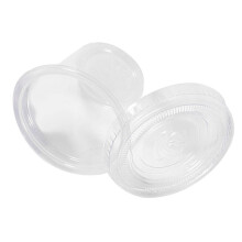 50 st 1oz livsmedelsklassade PP-plastmuggar med lock för såser och dippsåser