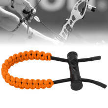 Muñequera de nailon naranja con lazo ajustable para entrenamiento y ejercicio.