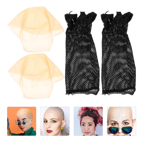 2 Sets Durable Latex Bald Caps For Makeup And Theme Parties 2