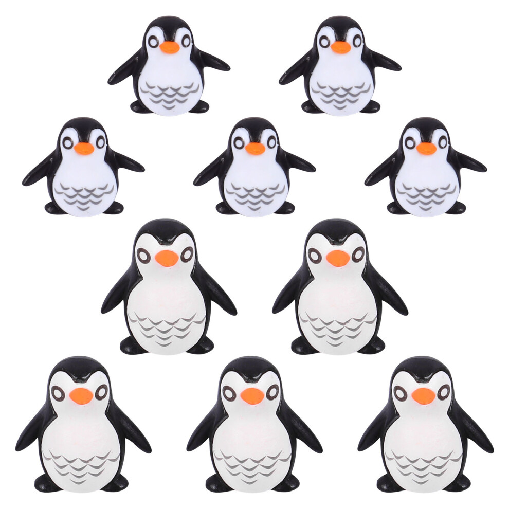 30 Sztuk Faux Bursztynowego Figurki Pingwiny Ozdoby Do Domku Lalek-image