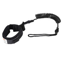 5 mm Spiral-Surfboard-Leash, 1,5 m – Schwarze Knöchelmanschette, Unisex-Design