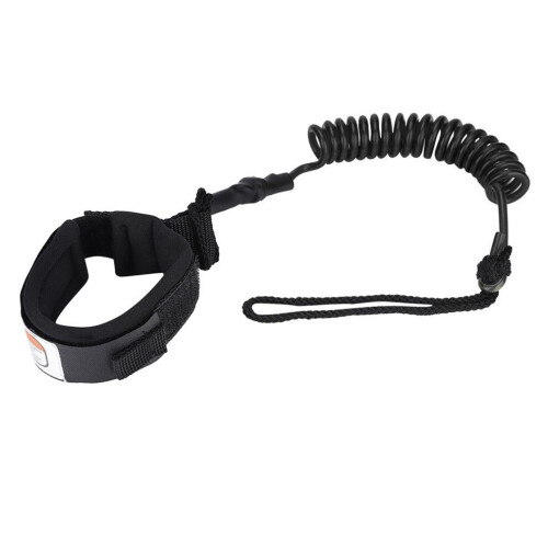 5mm Coiled Surfboard Leash 5ft - Black Ankle Cuff Unisex Design