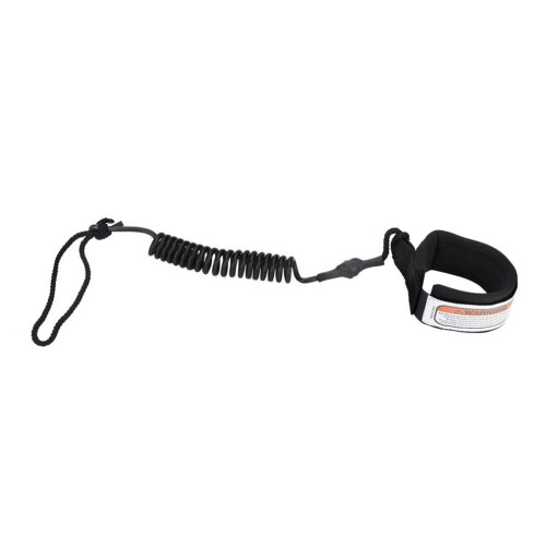 5mm Coiled Surfboard Leash 5ft - Black Ankle Cuff Unisex Design 2