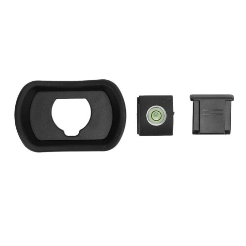 3 Pcs Camera Eye Cup, Hot Shoe Cover & Bubble Level Set 1