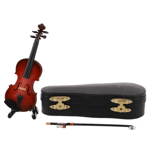 3 Pièces Mini Violon En 12 Cm Étui 1